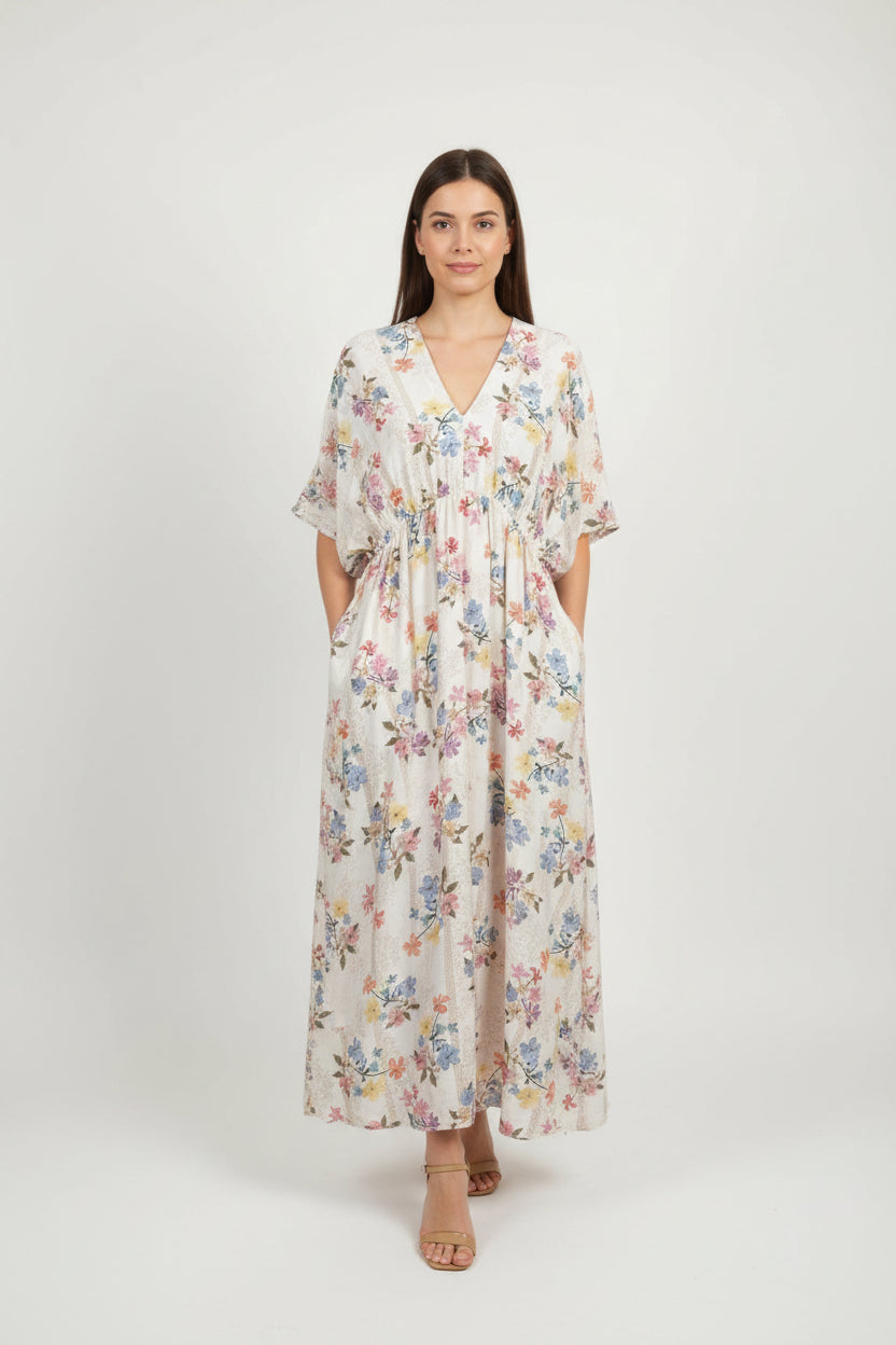 Elegantes Maxi-Kleid „Flora“ – Made in Italy – Mit praktischen Seitentaschen