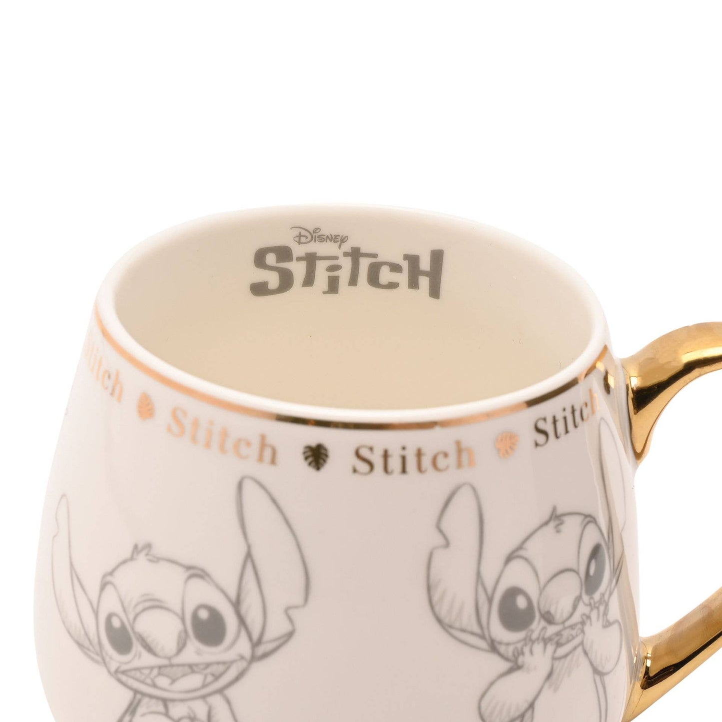 Disney Stitch Keramiktasse mit goldenem Henkel & Goldrand – Edles Sammlerstück