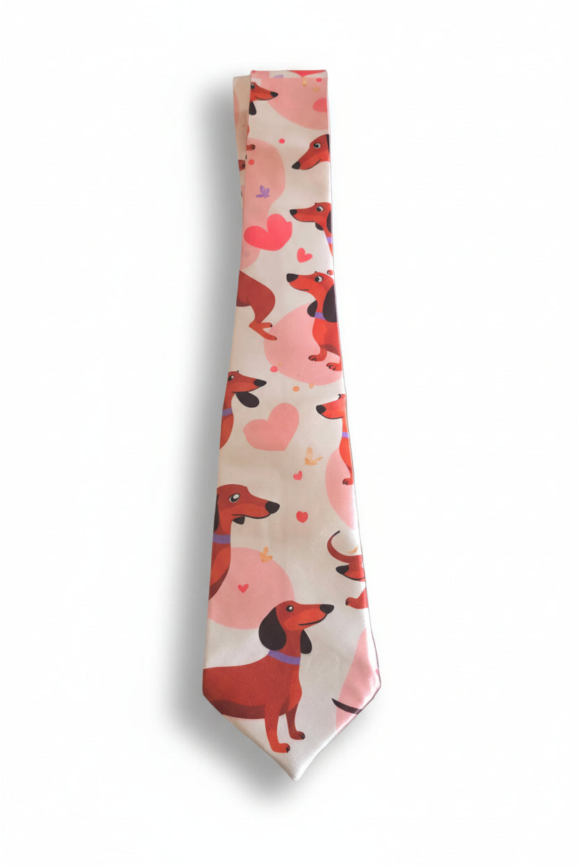 Exklusive Dackel-Krawatte "Dachshund Love" – Stylisches Accessoire für Hundefreunde