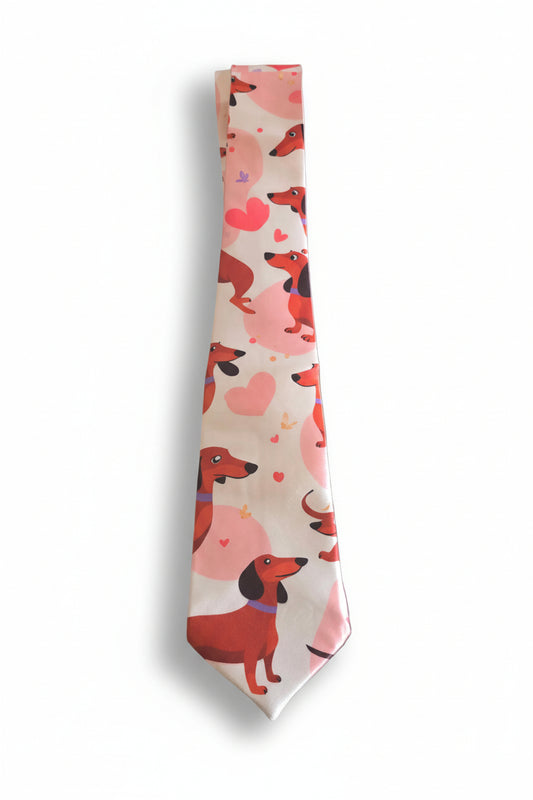 Exklusive Dackel-Krawatte "Dachshund Love" – Stylisches Accessoire für Hundefreunde