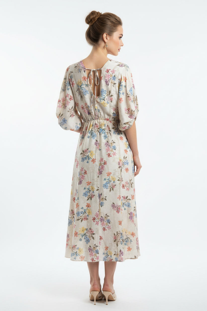 Elegantes Maxi-Kleid „Flora“ – Made in Italy – Mit praktischen Seitentaschen