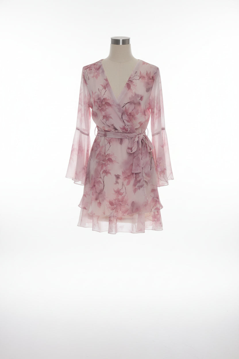 Pastell-Traum: Romantisches Wickelkleid „Rosengarten“