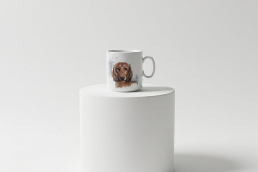 Porzellan-Kaffeebecher "Dackel-Blick" ☕🐶 (Standardgröße)