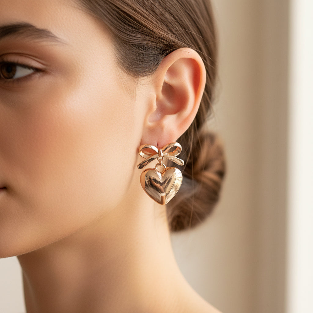 🎀 Mit Liebe gemacht: Goldene Herz-Ohrringe „Sweet Romance“