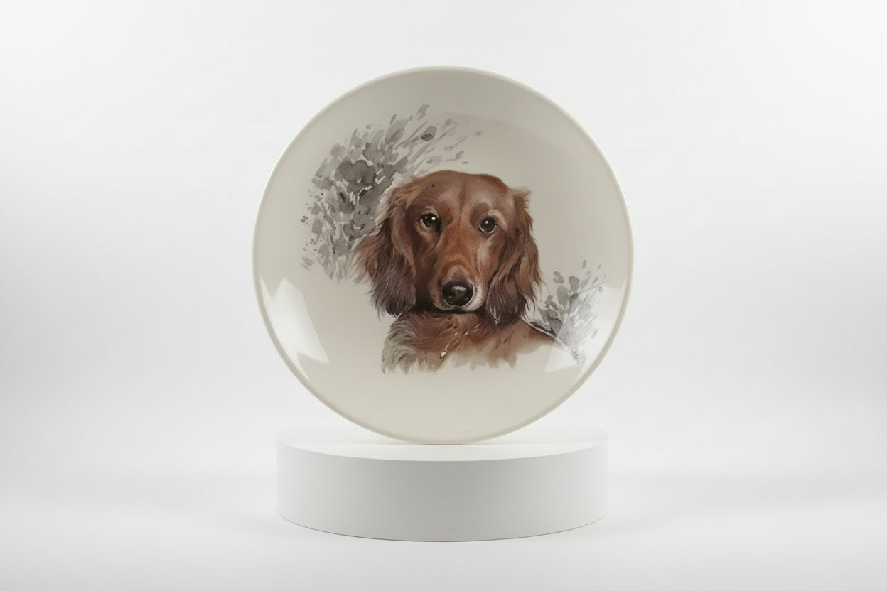 Porzellan-Suppenteller/Schale "Dackel-Glück" 🐾🍲 (18 cm)