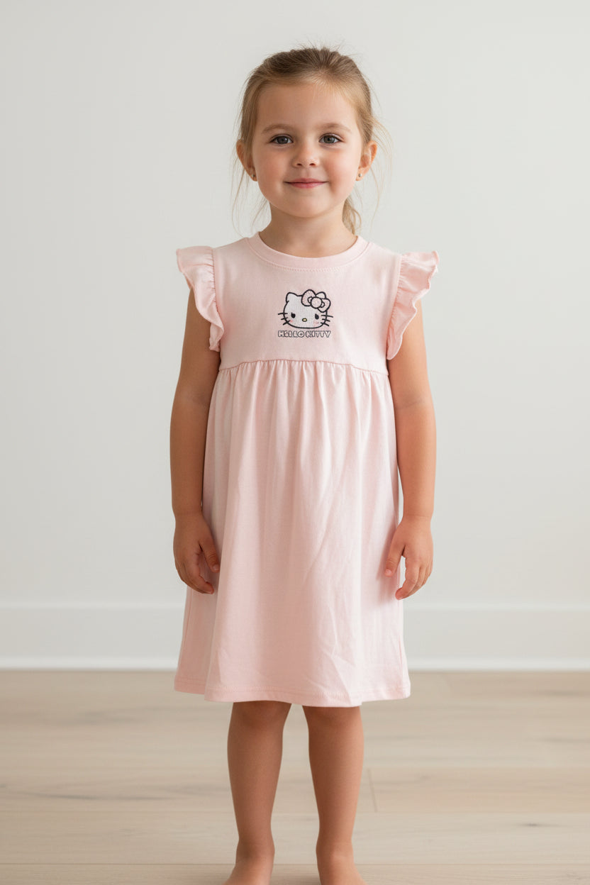 Süßes Hello Kitty Kleid Sommerkleid rosa Rüschen NEU mit Etikett Gr. 104
