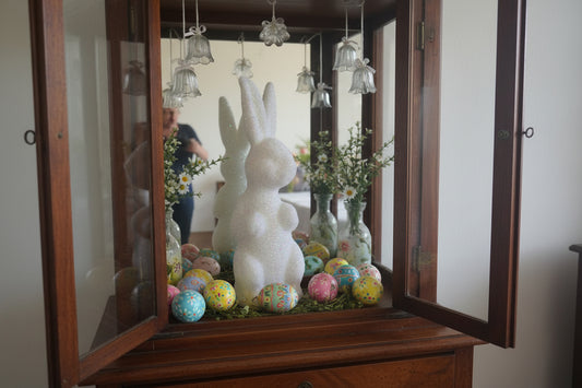 XL Glitzer-Osterhase „Starlight“ – Funkelnde Deko-Figur ca. 41 cm Weiß