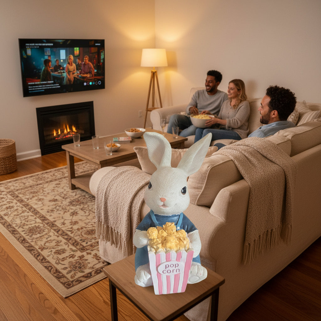Originelles Deko-Häschen mit Popcorntüte – 21 cm Gute-Laune-Deko