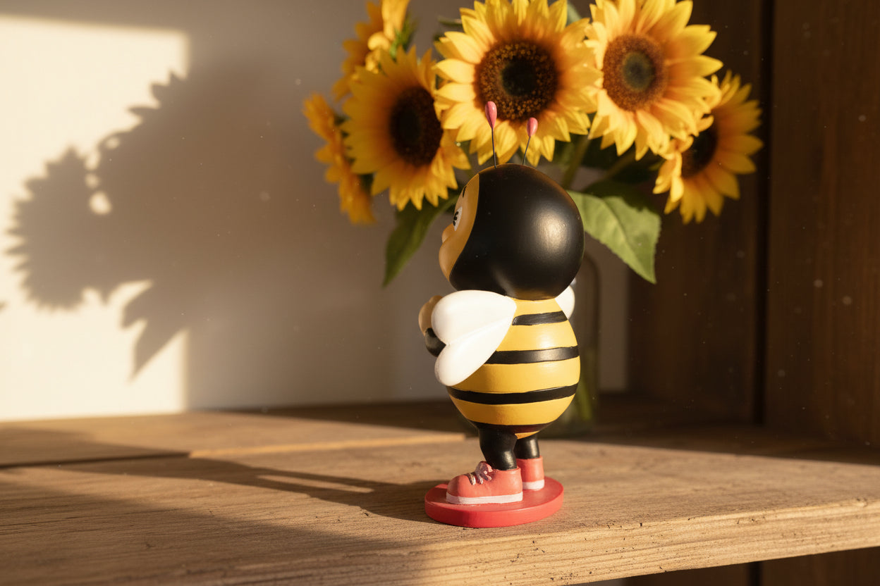 Süße Deko-Biene „Bee mine“ – 22 cm Figur mit Herz-Botschaft & Sneakern