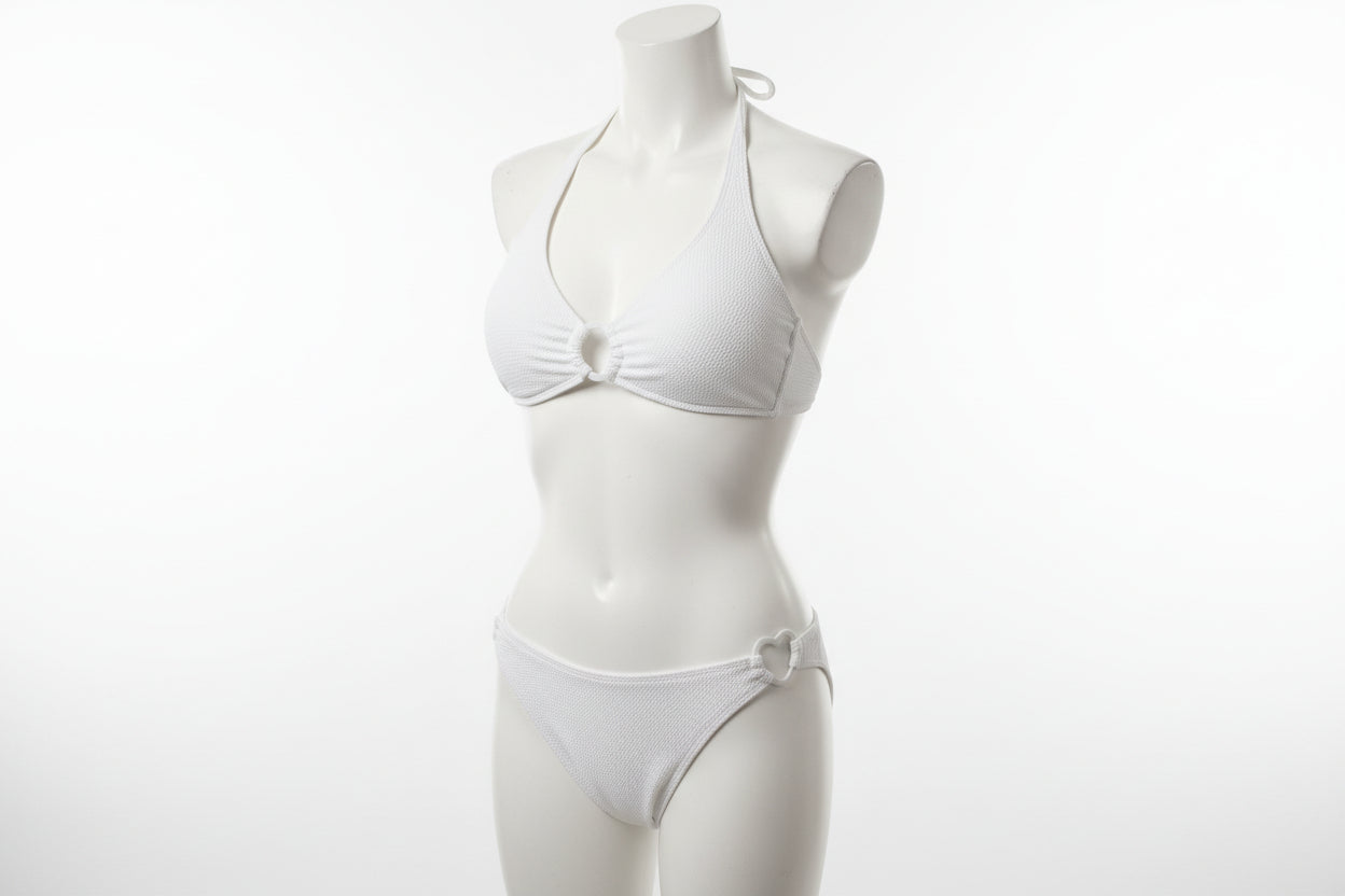 Eleganter Bikini „Heart Detail“ in Weiß – Gr. 42/44 (XL)