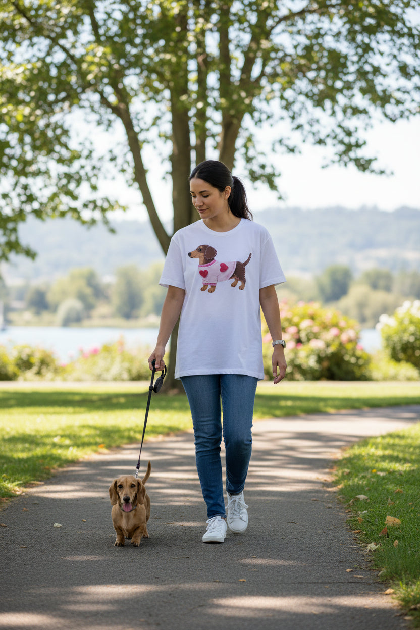 Dackel-Liebe Longsleeve – „Herzchen-Edition“ (Gr. XL / 46) 🐾❤️