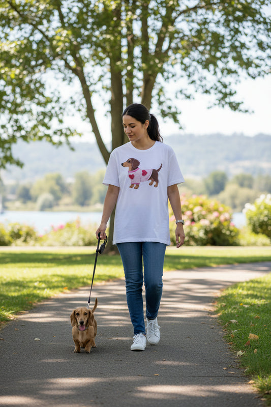 Dackel-Liebe Longsleeve – „Herzchen-Edition“ (Gr. XL / 46) 🐾❤️