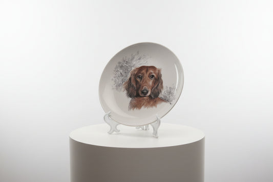 Porzellan-Frühstücksteller "Dackel-Liebe" ❤️🐾 (20 cm)