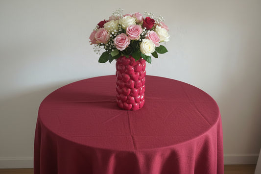 XL Statement-Vase „Herz an Herz“ in Signalrot – 28 cm Keramik-Highlight