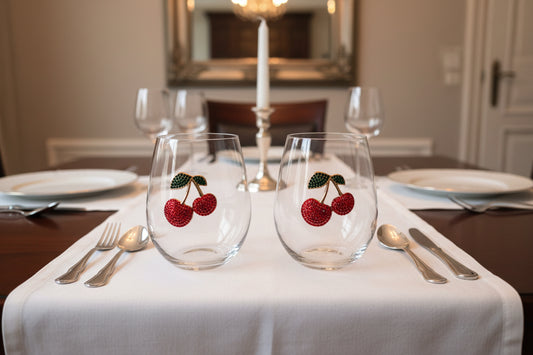 Rachel Zoe Designer-Gläser "Sparkling Cherry" – Edles 2er Set