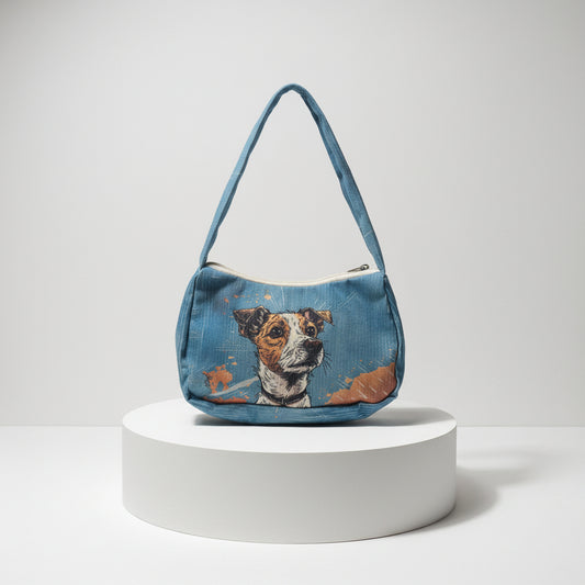 Edle Mini-Bag „Hundefreund“ – Weicher Cord-Stoff & Beidseitiges Design