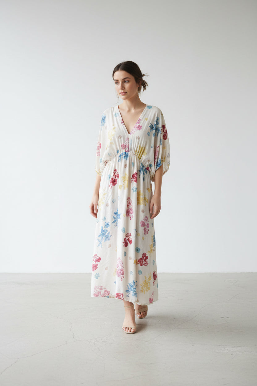 Maxi-Kleid „Bloom“ – Made in Italy – Mit versteckten Seitentaschen
