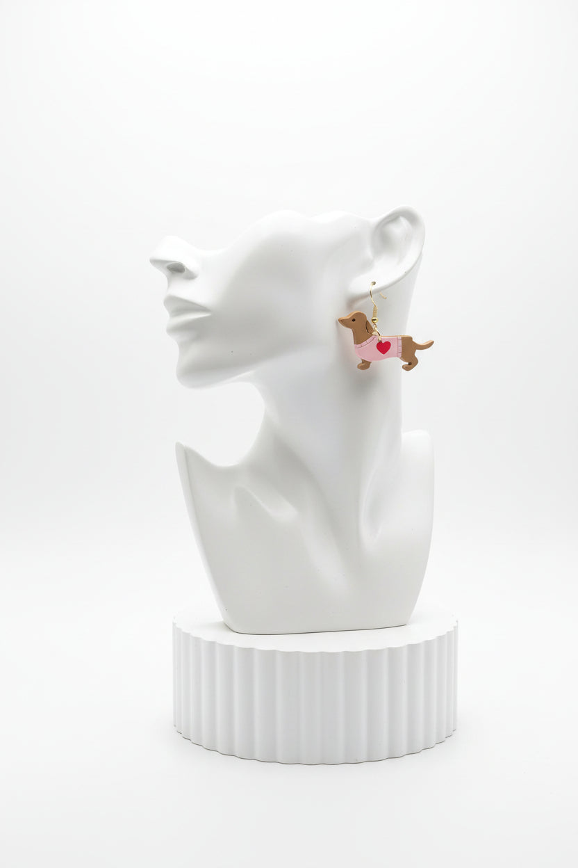 Dackel-Ohrhänger „Wiener Love“ – Süßer Modeschmuck für Hundefreunde