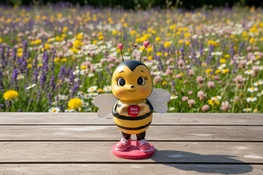 Süße Deko-Biene „Bee mine“ – 22 cm Figur mit Herz-Botschaft & Sneakern