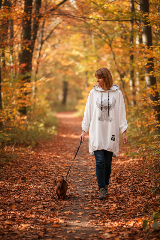 🐾 Kuschel-Style: Italienischer Long-Hoodie „Herbstzauber“