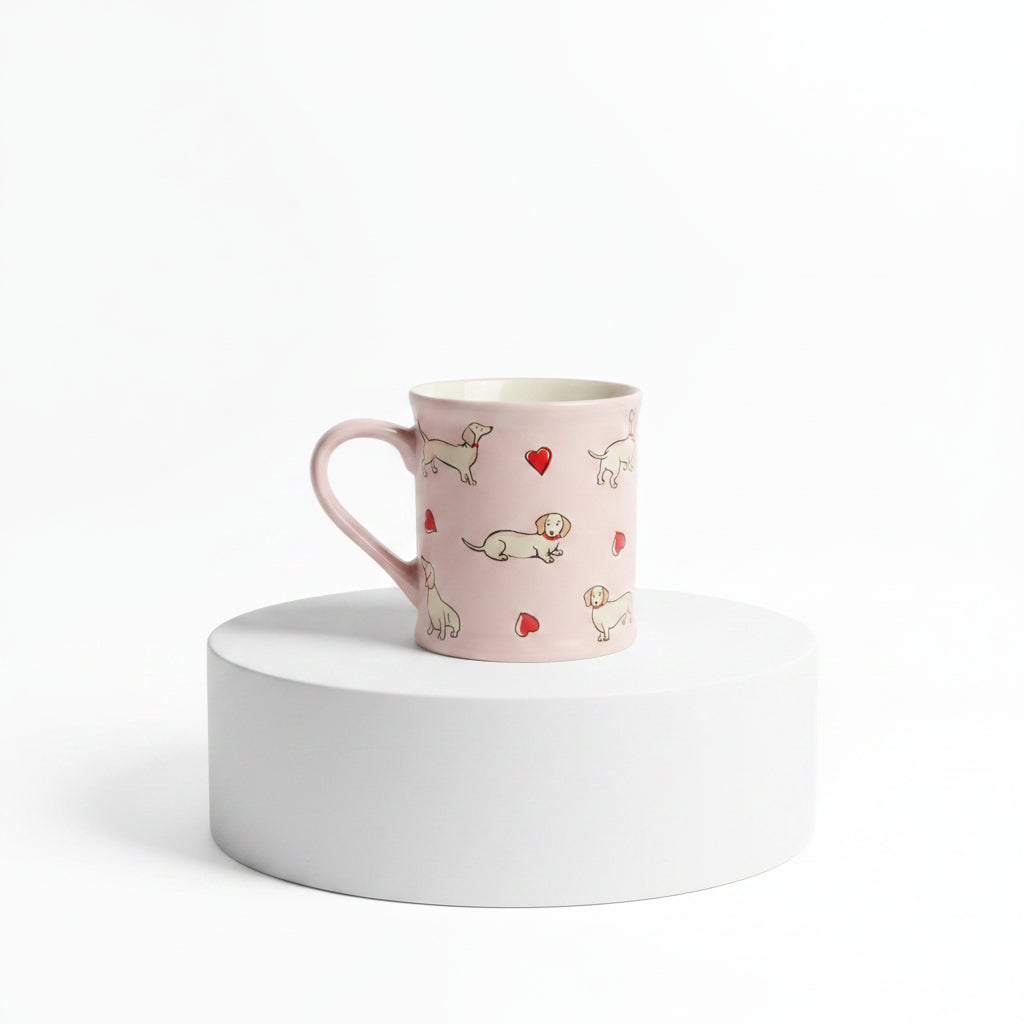Keramiktasse „Dackel-Glück“ 🐾 – Spülmaschinenfest & Mikrowellengeeignet